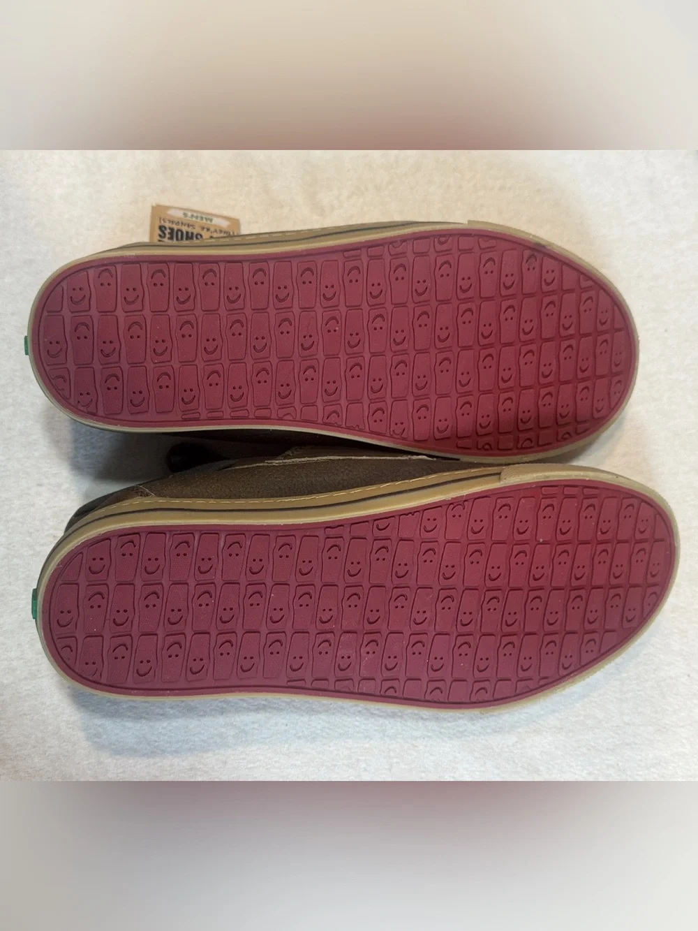 Sanuk Men’s Olive Brown Leather Boat Shoes Sz 10